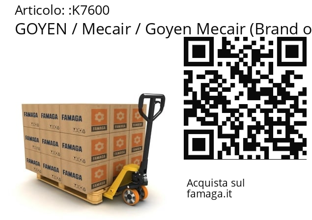   GOYEN / Mecair / Goyen Mecair (Brand of Pentair) K7600