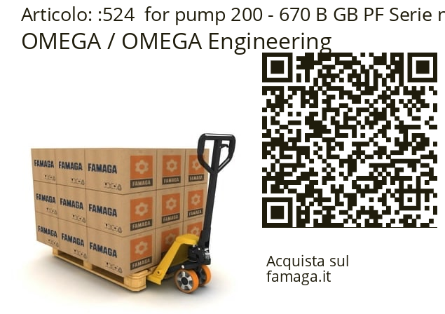   OMEGA / OMEGA Engineering 524  for pump 200 - 670 B GB PF Serie n�: 9972197129 / 000300